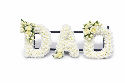 White Dad Funeral Flower Letter Tribute