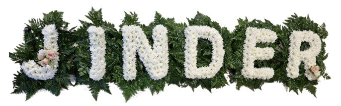 Greenery Funeral Flower Letter Tribute