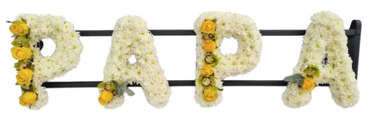 Papa White Flower Letter Tribute