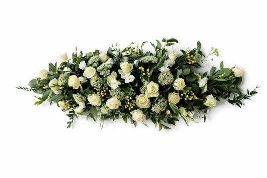 White & Green Funeral Spray