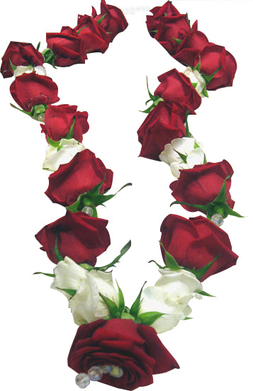 Red & White Rose Funeral Garland