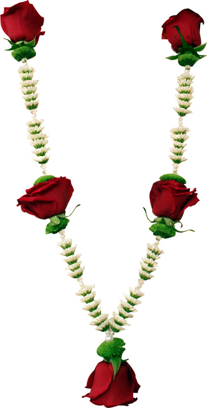 Slim Red & White Rose Funeral Garland