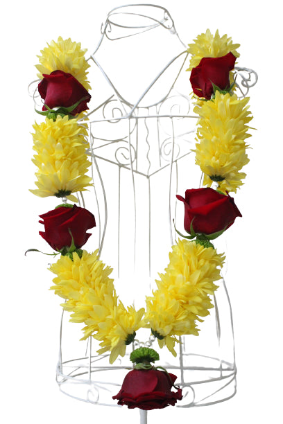 Red Rose & Yellow Funeral Garland