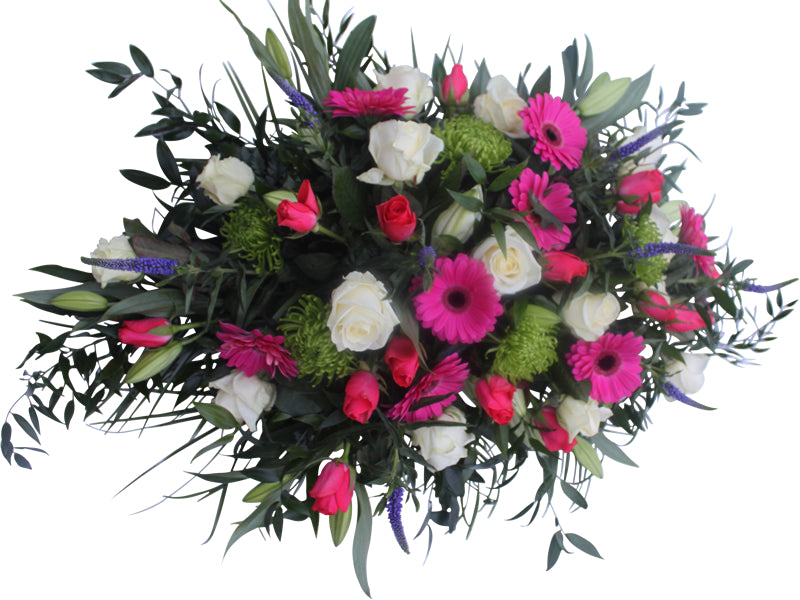Pink, White & Green Funeral Spray