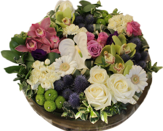 Pink & White Funeral Posy Wreath