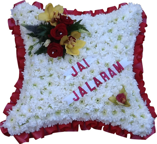 Square Red & White Funeral Wreath