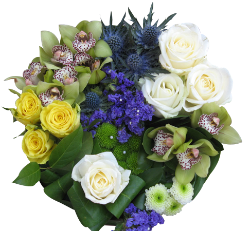 Green & White Funeral Posy Wreath