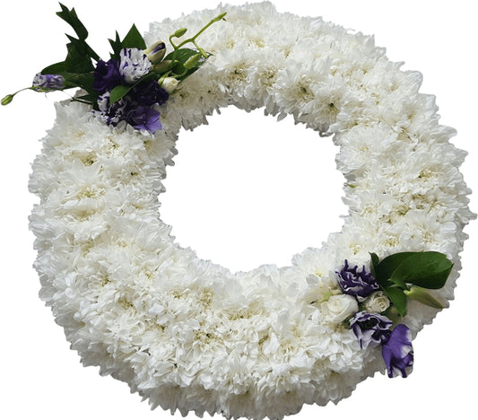 White Funeral Wreath Ring