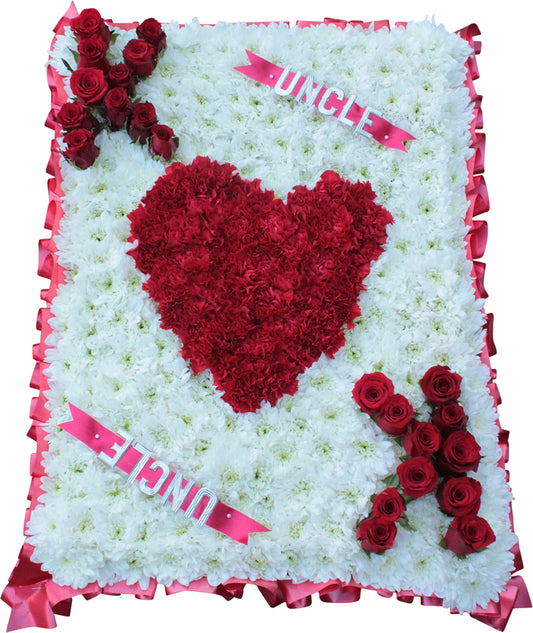 White & Red Funeral Wreath