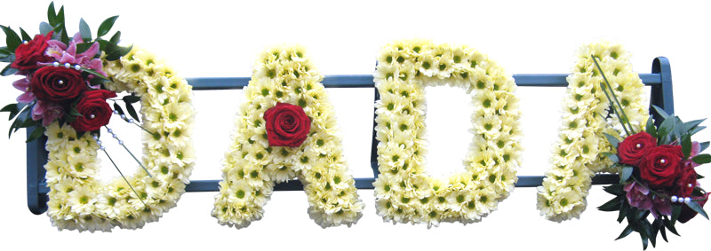 Red & Yellow Funeral Flower Letter Tribute