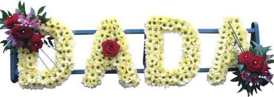 Red & Yellow Funeral Flower Letter Tribute