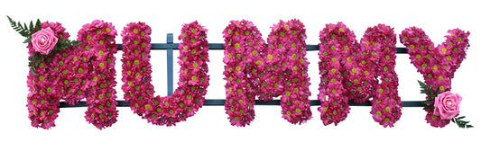 Pink Mummy Funeral Flower Letter Tribute