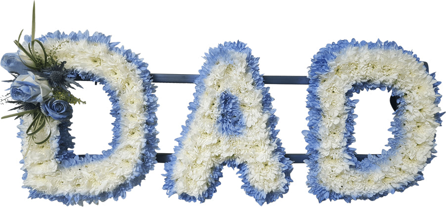 Dad Blue Flower Letter Tribute