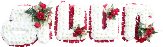 NAME Red Flower Letter Tribute