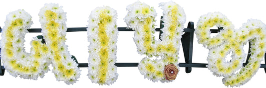 Gujarati NAME Yellow Flower Letter Tribute