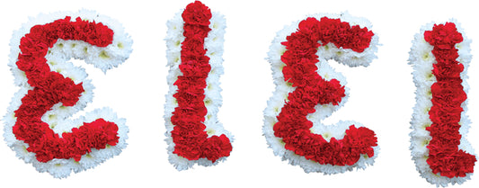 Gujarati NAME Red Flower Letter Tribute