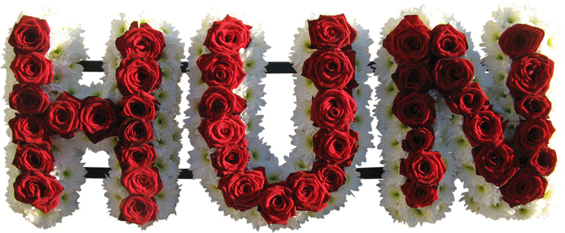 Red Rose Funeral Flower Letter Tribute