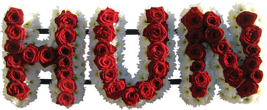 Red Rose Funeral Flower Letter Tribute