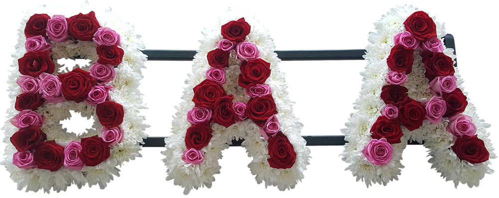 Baa Red Rose Funeral Flower Letter Tribute