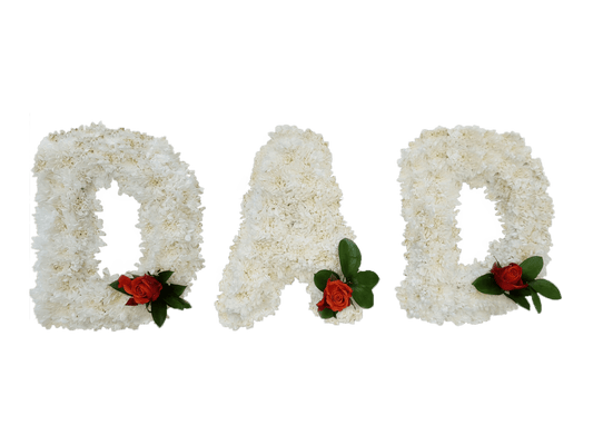 Dad White Flower Letter Tribute