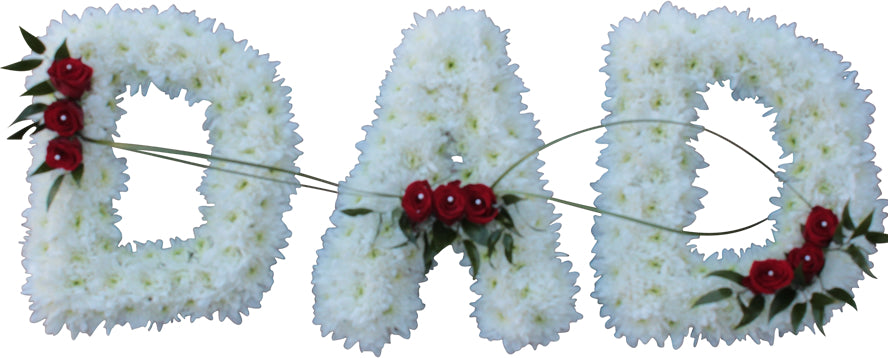 Dad White Flower Letter Tribute