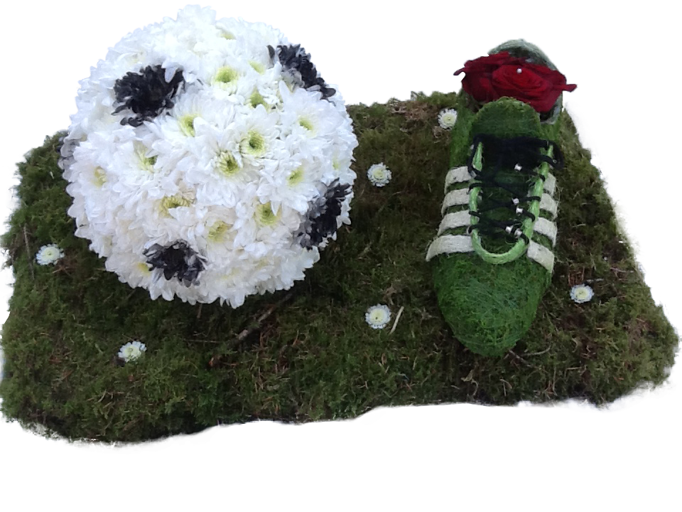 Football Boot & Ball Funeral Tribute