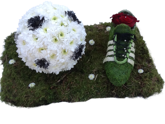 Football Boot & Ball Funeral Tribute