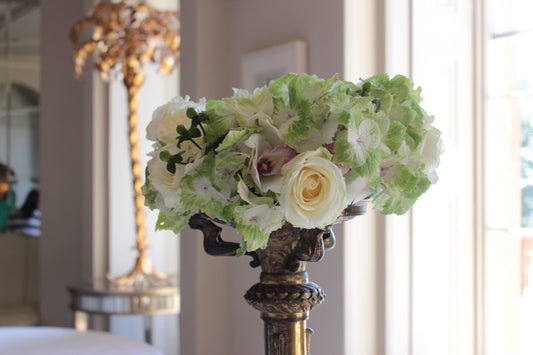 White Rose Wedding Candelabra