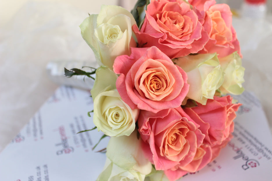 White & Baby Pink Rose Bouquet